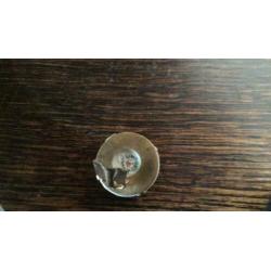 Oorclips ..Limoges porselein diam. 2 cm