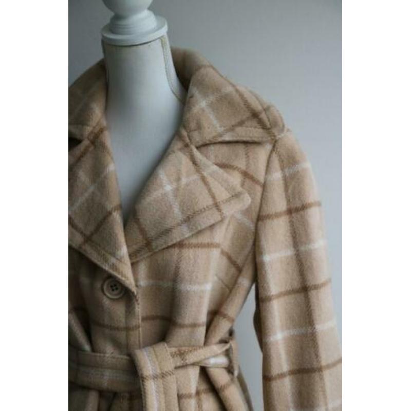 Vintage retro jas wol wollen camel maat 36 38