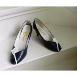 2208 VINTAGE Carlini peeptoe pumps strik 38 39