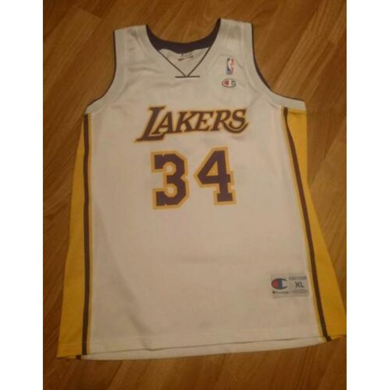 Nba los angeles lakers champion jersey #34 shaquille o'neal