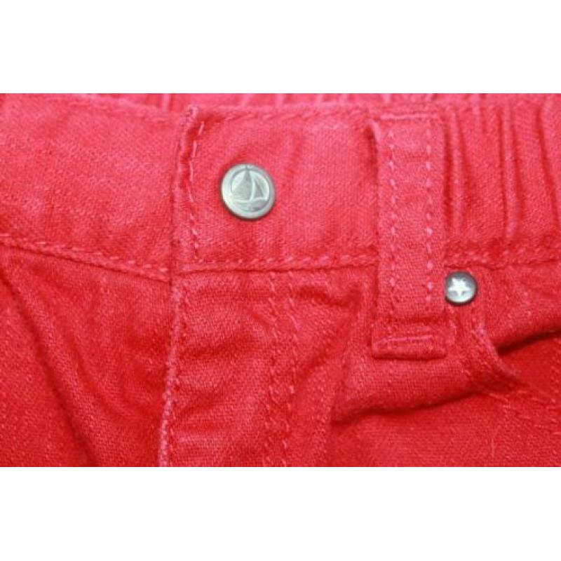 Rode jeans van Petit Bateau maat 80 (2881)