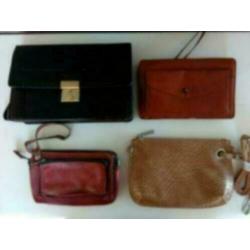 4 x Mooie vintage retro clutch handtas bruin