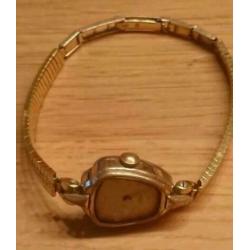 Vintage dameshorloge mechanisch goldplated.