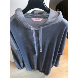 Hunkemöller badjas velours hoodie lounge jurk huispak grijs