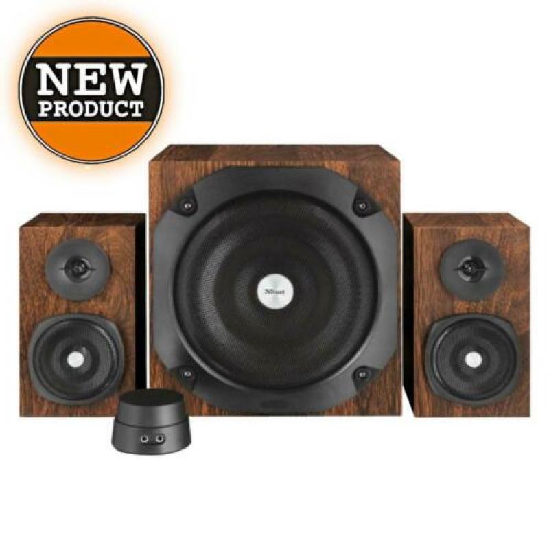 Trust Vigor 2.1 Speakerset bruin met volumeregeling | NIEUW!