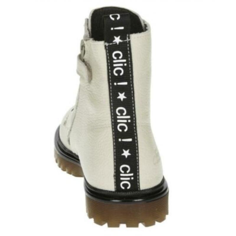 CLIC maat 26 lerenveterboots/rits off-white gratis verzenden