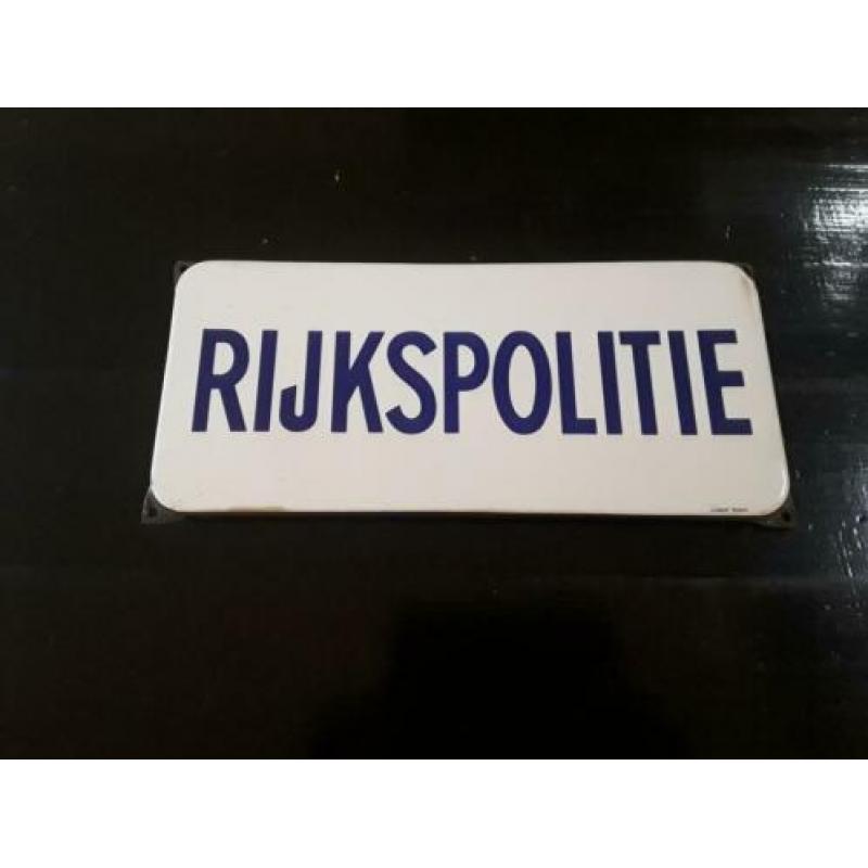 Emaille reclamebord Rijkspolitie