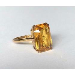 9 karaat gouden ring topaas maat 16