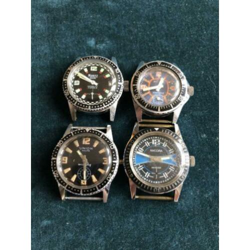 Vintage horloge Horloges Duiker Diver 4 stuks