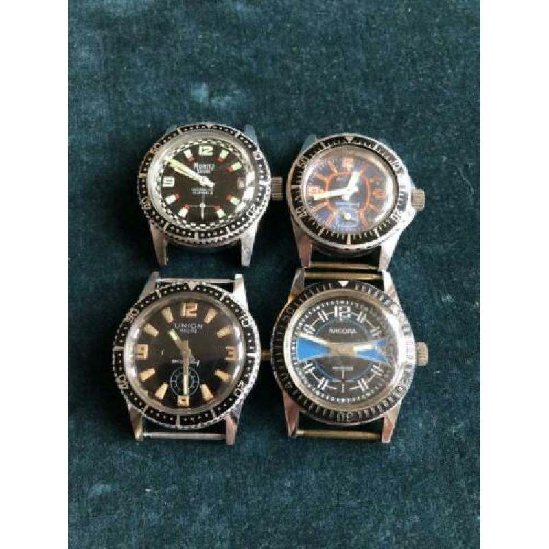 Vintage horloge Horloges Duiker Diver 4 stuks