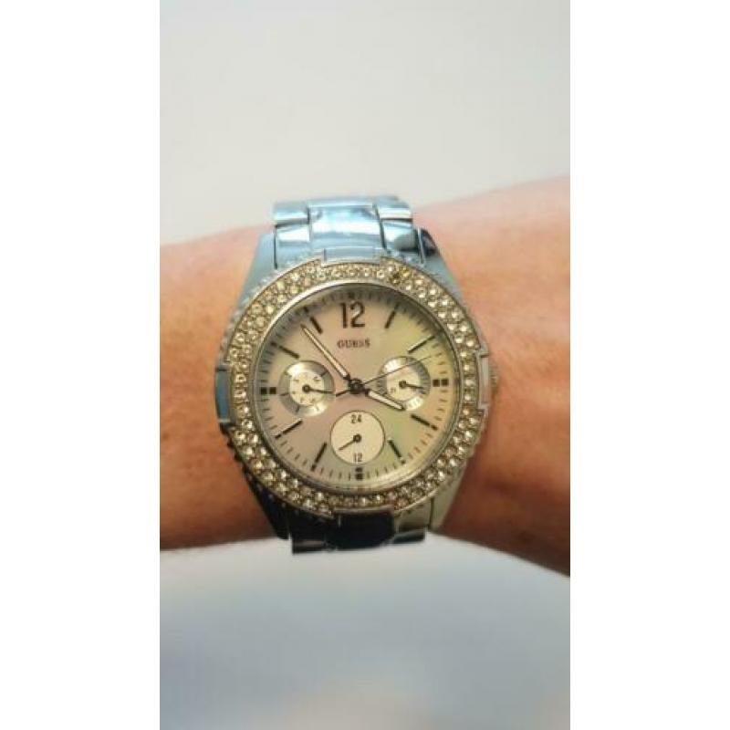 Guess horloge staal parwlmoer strass