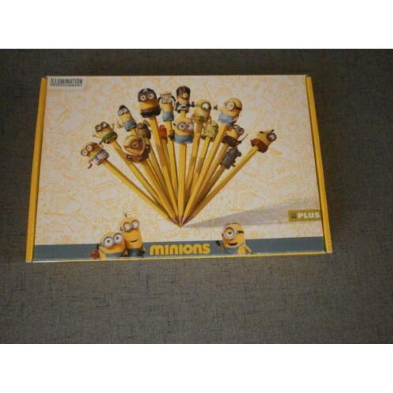 Minion poppetjes/ figuurtjes in bewaardoos