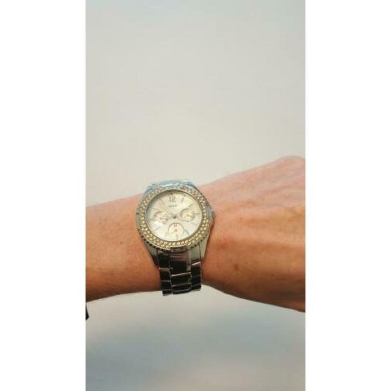 Guess horloge staal parwlmoer strass