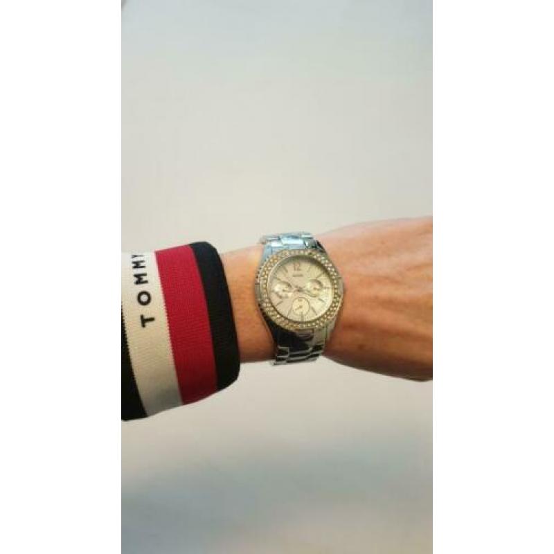 Guess horloge staal parwlmoer strass