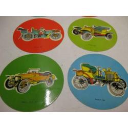 ronde auto kaartjes onderzetters 10 cm dia (120)
