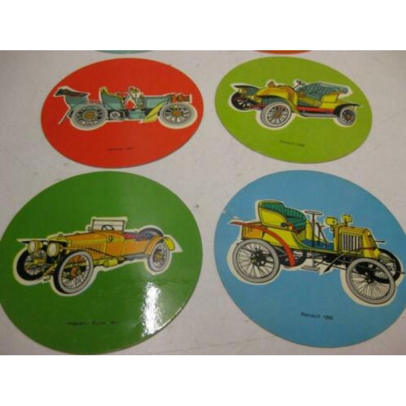 ronde auto kaartjes onderzetters 10 cm dia (120)