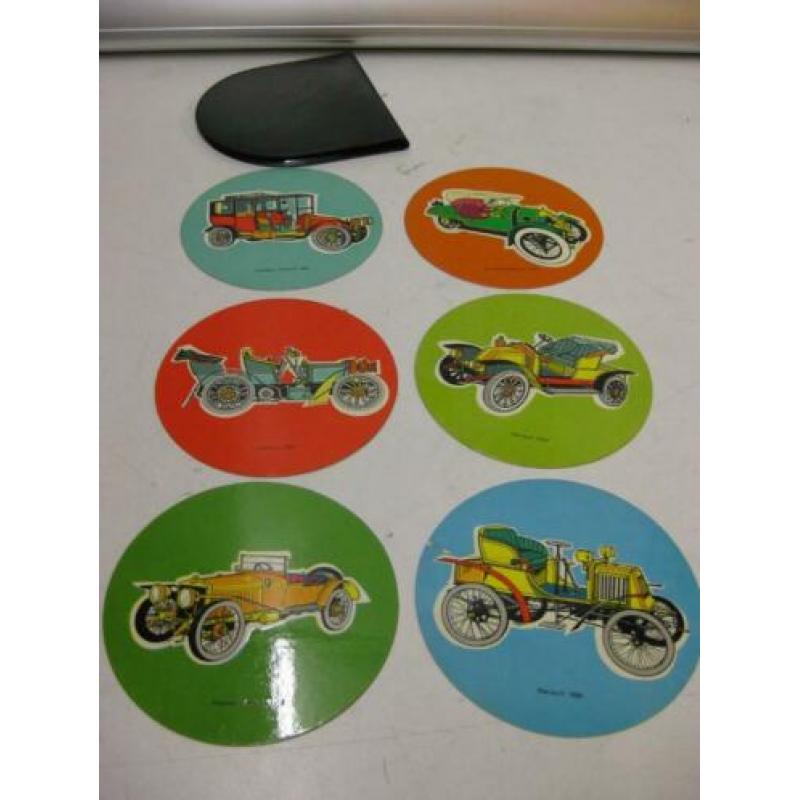 ronde auto kaartjes onderzetters 10 cm dia (120)