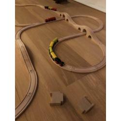 Houten treinset in goede staat!