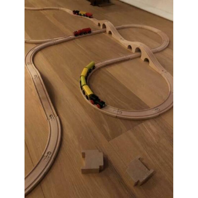 Houten treinset in goede staat!