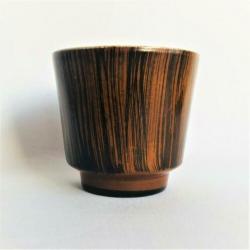 Bloempotje Met Teak Glazuur, Vintage Mid Century