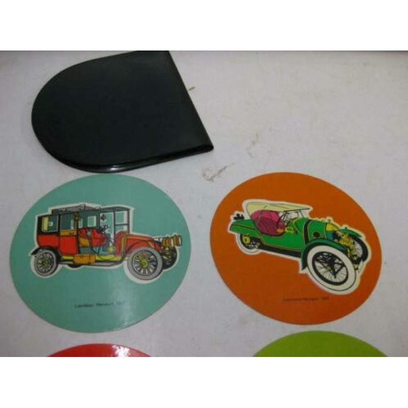 ronde auto kaartjes onderzetters 10 cm dia (120)