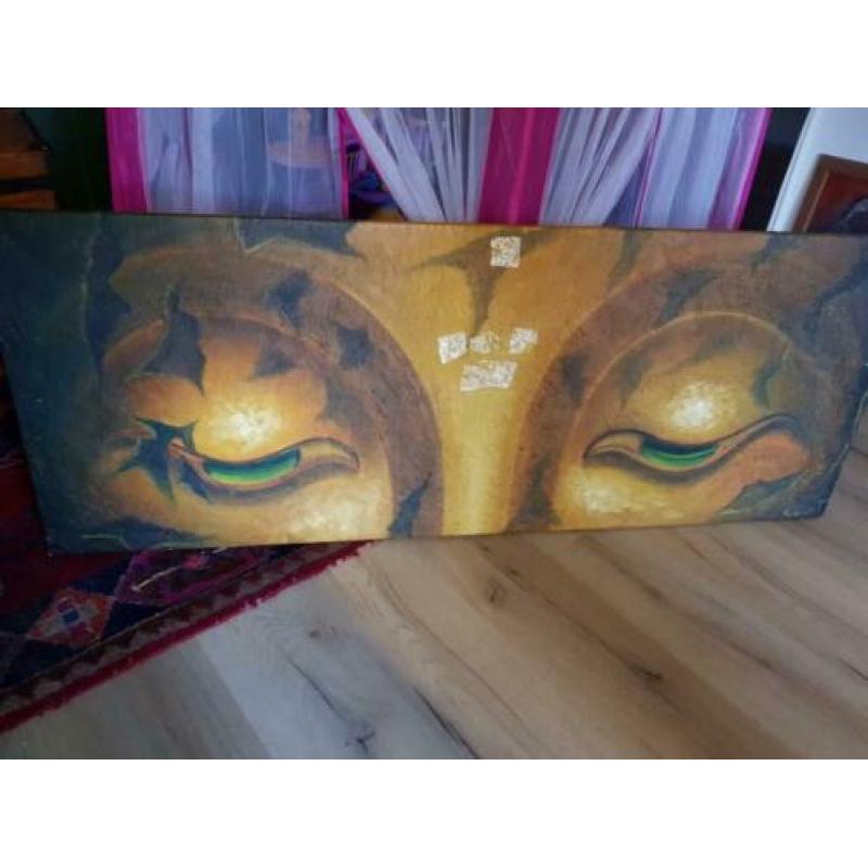 Schilderij met Boeddha ogen