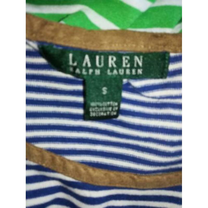 Ralph Lauren blauw gestreept t-shirt met lange mouwen, S/36