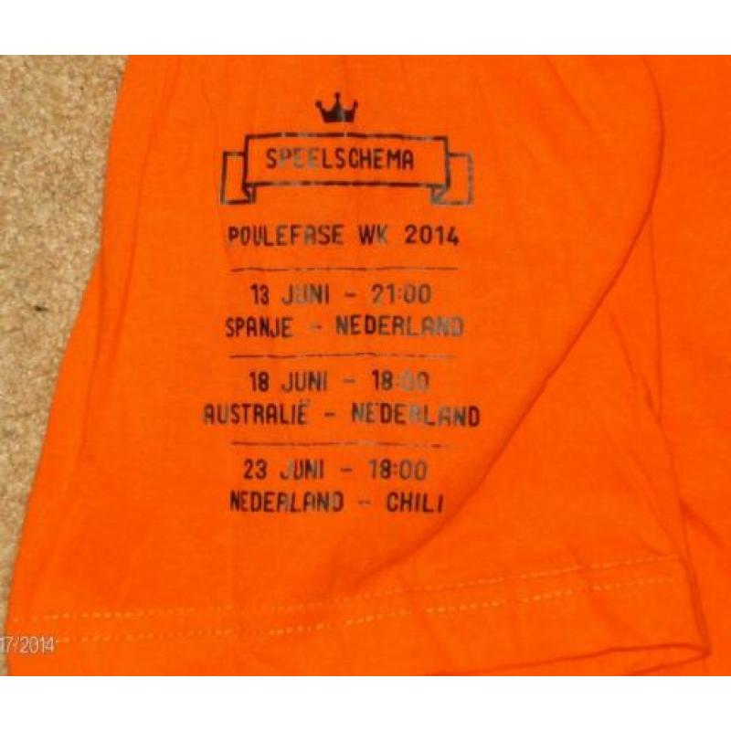 oranje shirt (voetbal / WK 2014) NIEUW / ongedragen