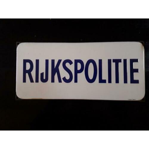 Emaille reclamebord Rijkspolitie