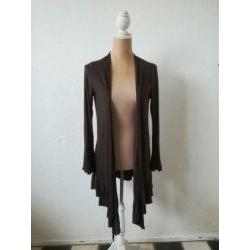 Lola & Liza donkerbruine cardigan, maat M/38/40