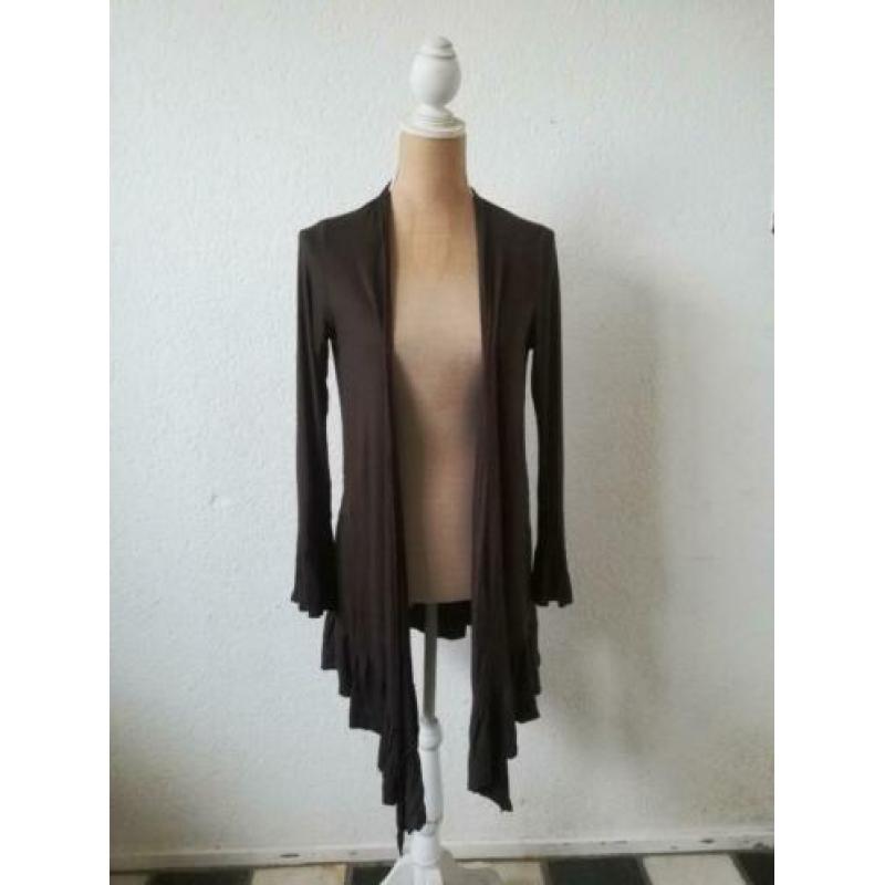 Lola & Liza donkerbruine cardigan, maat M/38/40