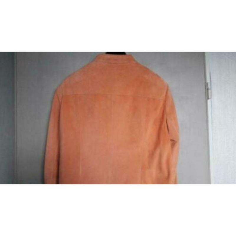 2 echte suede lederen GERRY WEBER jasjes XL zalm en oudroze