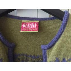 Noors Oleana vest paars groen wol S