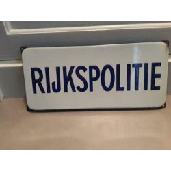 Emaille reclamebord Rijkspolitie