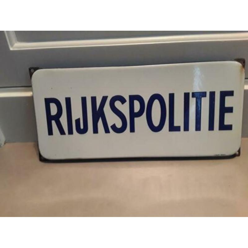 Emaille reclamebord Rijkspolitie