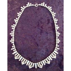 Art Deco halsketting collier met strass stenen
