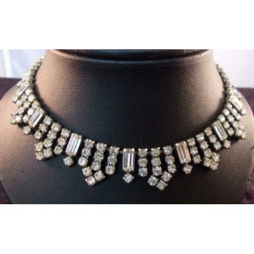 Art Deco halsketting collier met strass stenen