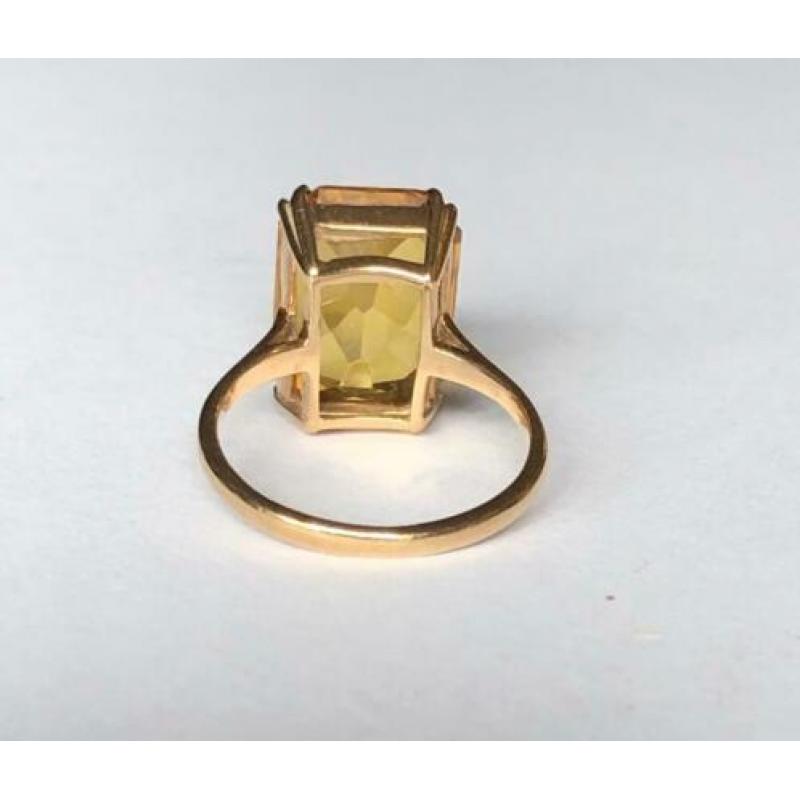 9 karaat gouden ring topaas maat 16
