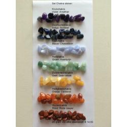 Edelsteen chakra sets o.a. Sodaliet, Aventurijn en Carneool