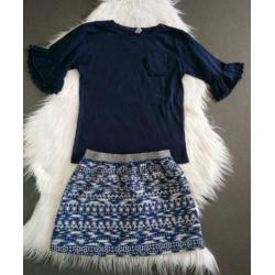 Mooie rok Persival en shirtje Jill mt 128-134 z.g.a.n.