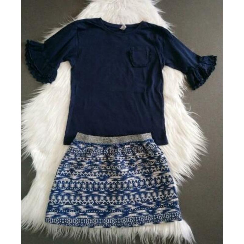 Mooie rok Persival en shirtje Jill mt 128-134 z.g.a.n.