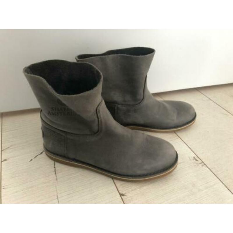 Shabbies Amsterdam grijs laars laag ZGAN mt 40