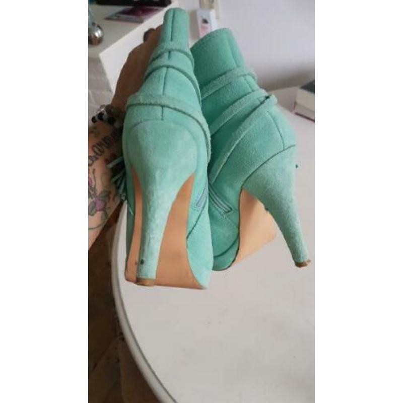 Invito enkel laarsjes mint groen 38 suede