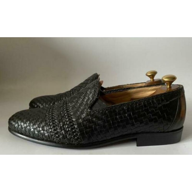 M.John. Stijlvolle zwarte leren schoenen/instappers. Mt 46.
