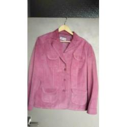 2 echte suede lederen GERRY WEBER jasjes XL zalm en oudroze