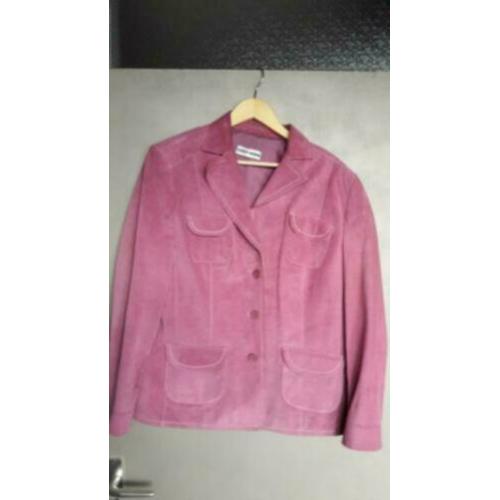 2 echte suede lederen GERRY WEBER jasjes XL zalm en oudroze