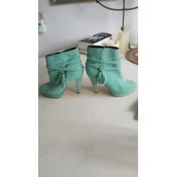Invito enkel laarsjes mint groen 38 suede