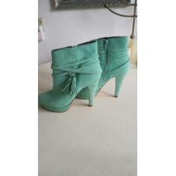 Invito enkel laarsjes mint groen 38 suede