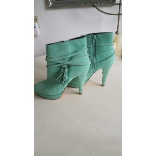Invito enkel laarsjes mint groen 38 suede