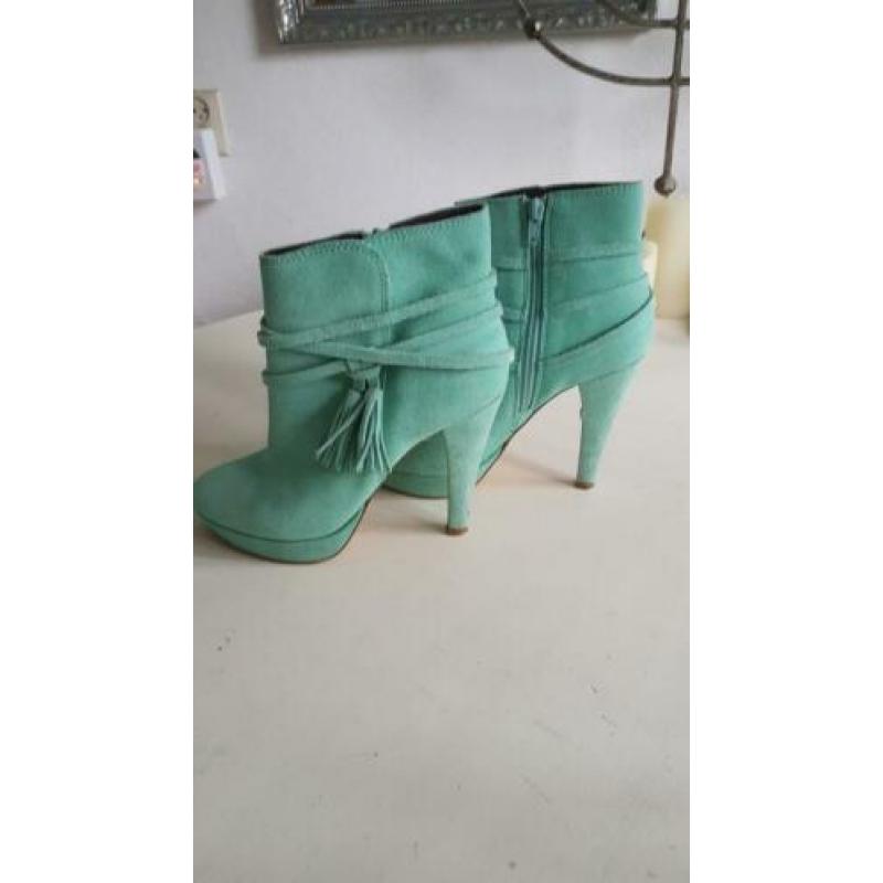 Invito enkel laarsjes mint groen 38 suede